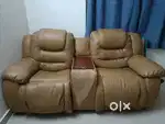 Recliner sofa 2 seater with 1 Wooden compartment