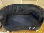Blue colour suede sofa