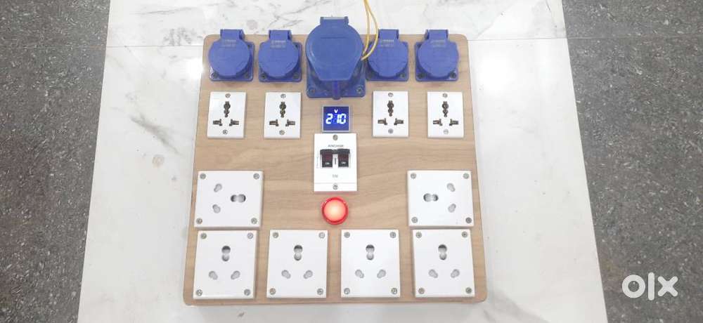 Extension Box Wooden Light Sound Events Heavy Domestic Schuko Sockets