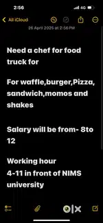 Need a chef for food truck