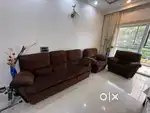 5 seater (3+1+1) Brown sofa set