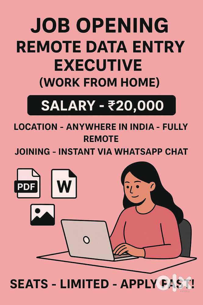 Job Opening - Remote Data Entry Executive (Work From Home)   Salary -