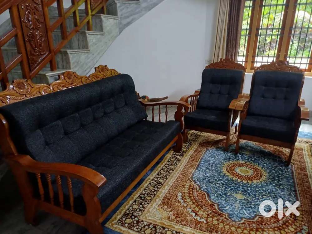 Vintage Teak wood 2 Chair and One Sofa combo
