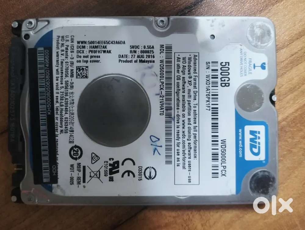Laptop sata hard drive