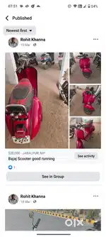 Bajaj 150 old scooter rc book both  tyre tubes new