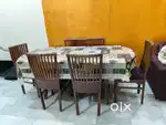 6 Seater Wooden Dining table with chairs- Excellent condition