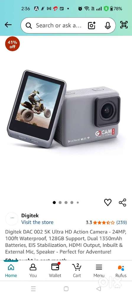 Digitek action camera 5k