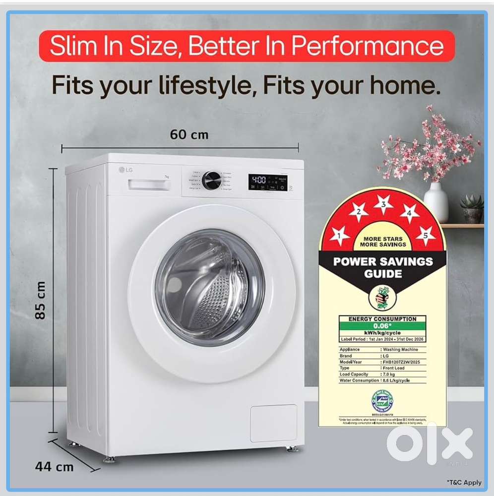 6kg front load LG washing machine