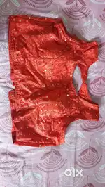 Saree green and red blouse