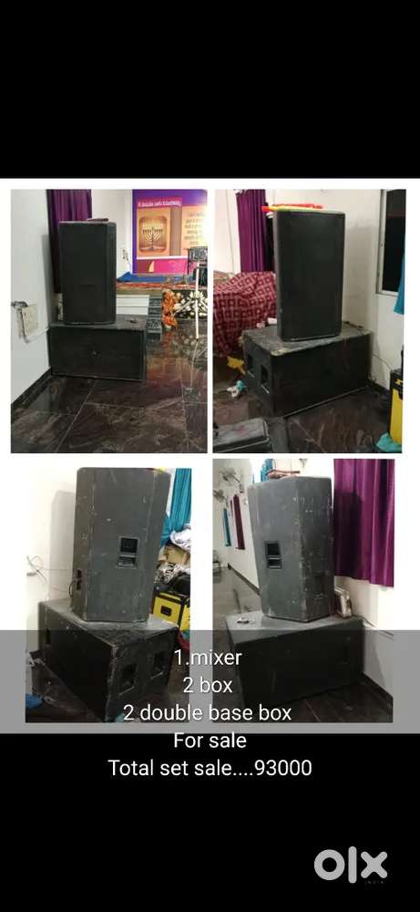 Sound bt4 2 double base box s and 2 18 ins boxs and one mixer all sale