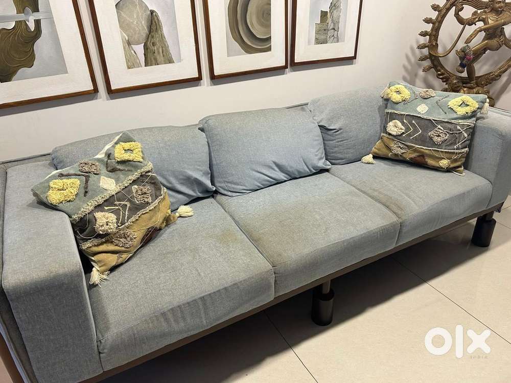 One three seater, two single seaters, one circular centre table with