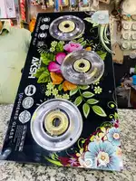 Automatic 3 burner new  gas stove toughened glass best quality