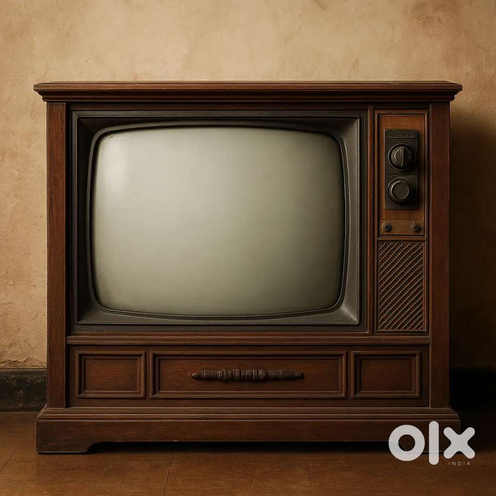 Rare Vintage Black & White CRT TV (Antique Collectible)