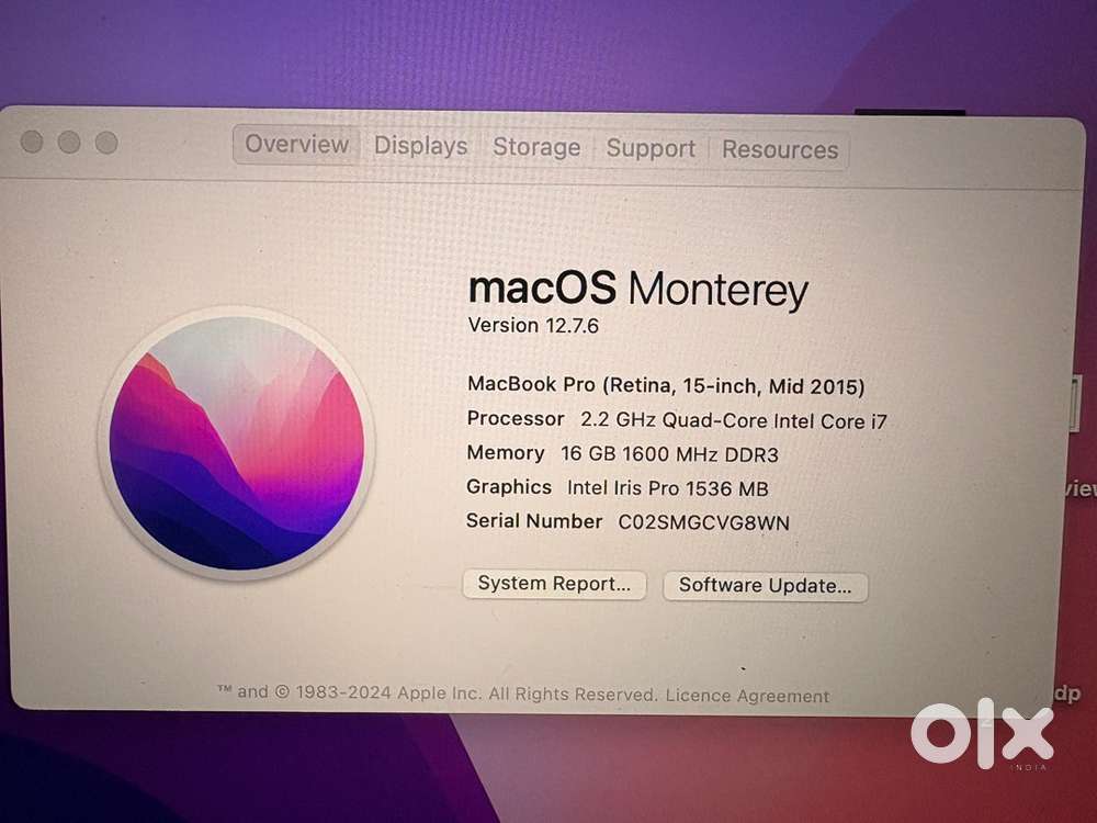 MacBook Pro 15” Retina Mid-2015  i7  16GB RAM  Excellent Condition