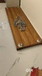 Teak wood swing with chain