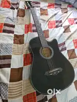 Black Acoustic Guitar –  (Needs Repair)