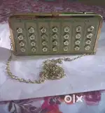 New purse silver couler unused,golden meduim size purse