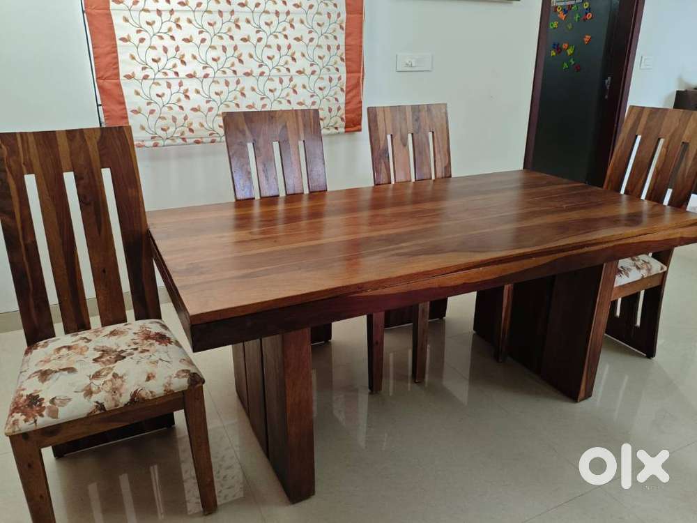 6 seater dining table - with bench and 4 chairs