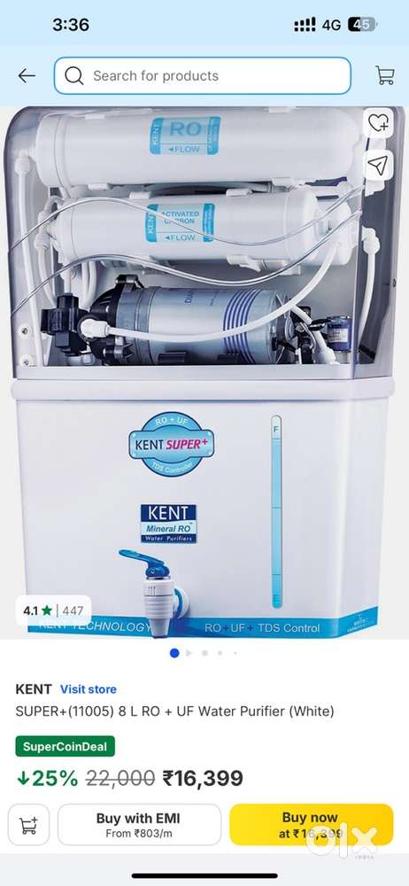 Kento SUPER+ RO + UF 8 litre in excellent working condition