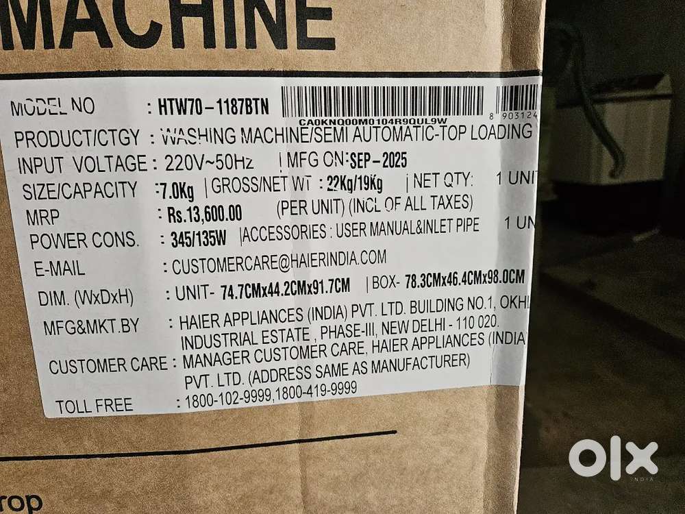 Haier washing machine