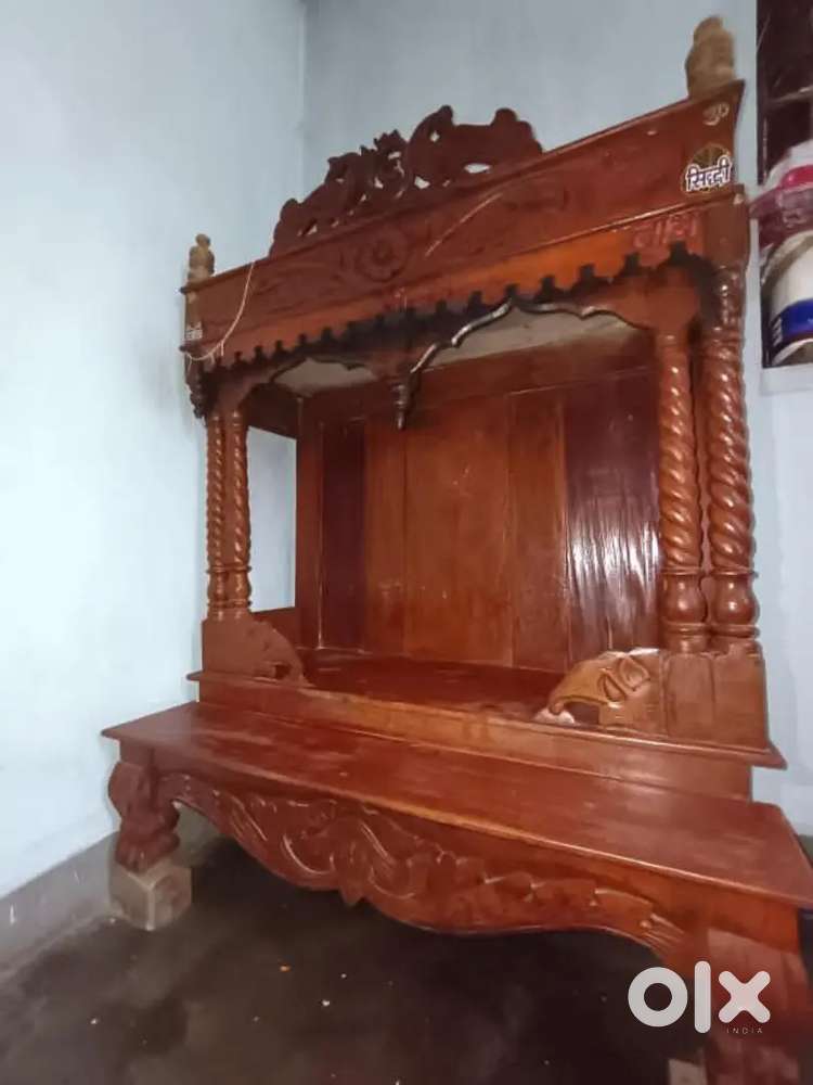 Bed Mandir Sagwaan Wood 5Pc free Wooden Furniture Combo Tables + Shelf