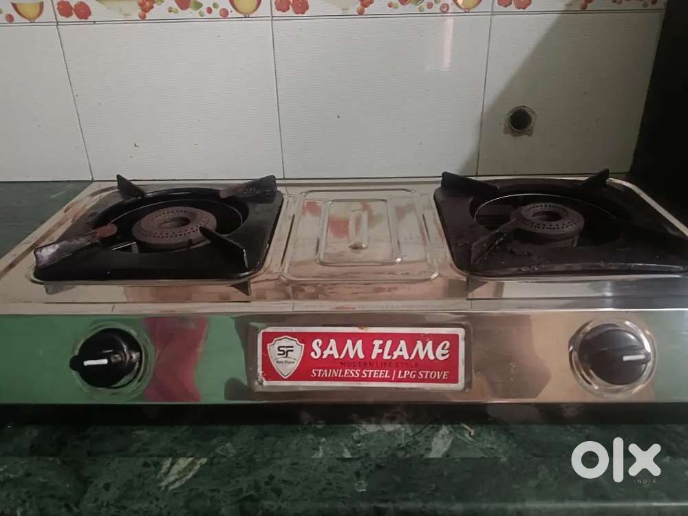 Two burner Gas stove with 3.8kg Cylinder (~5 to ~8 litres Petrol)