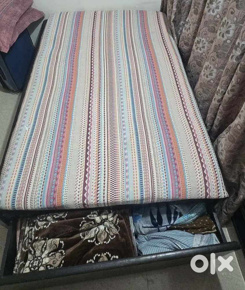 Bed with internal storage: Laminate finish