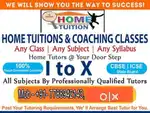 Home tution available for Cbse/Icse Students