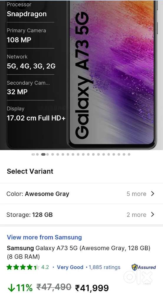 Samsung a73 5g snapdragon processor