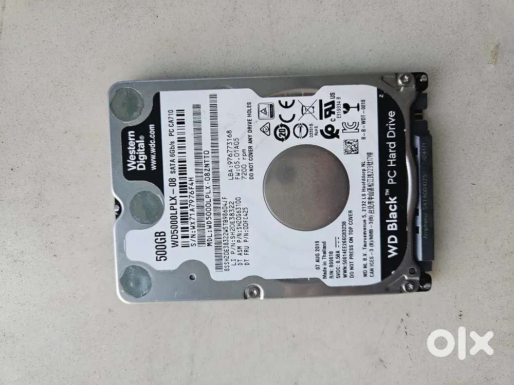 Western Digital 500GB laptop HDD- 7200rpm