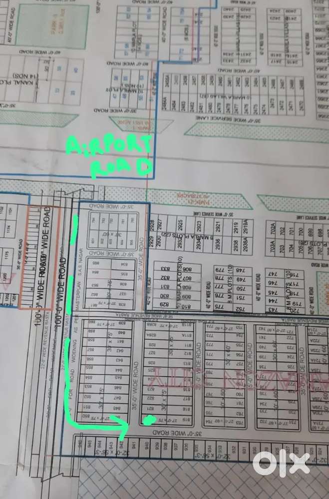 For sale corner 225 gaj plot direct entry from airport road