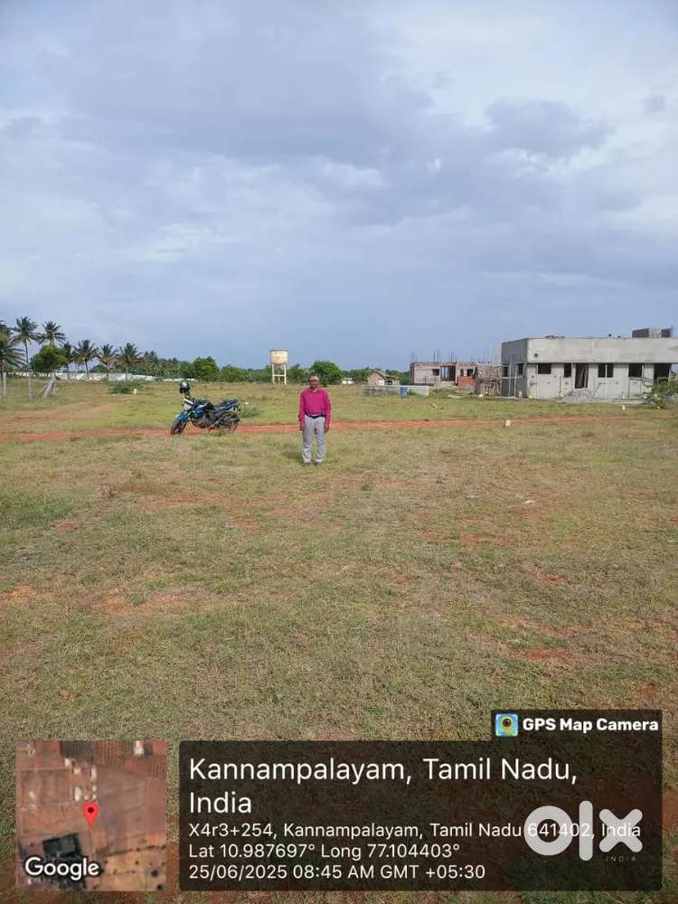 Land for sale 1650 square feet 3.8 Cent in Kanampalayam