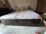 Heavy wood Double bed with storage box khud se bnwaya gya