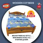 Wooden Cot Bed Mattresses Sales - all sizes available, Combo offer Sal