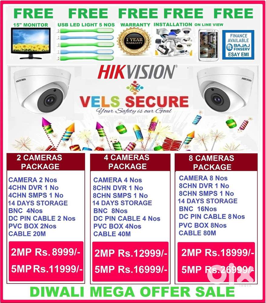 DIWALI MEGA DISCOUNT SALE   OF        HIKVISION CCTV CAMERA 2MP   D