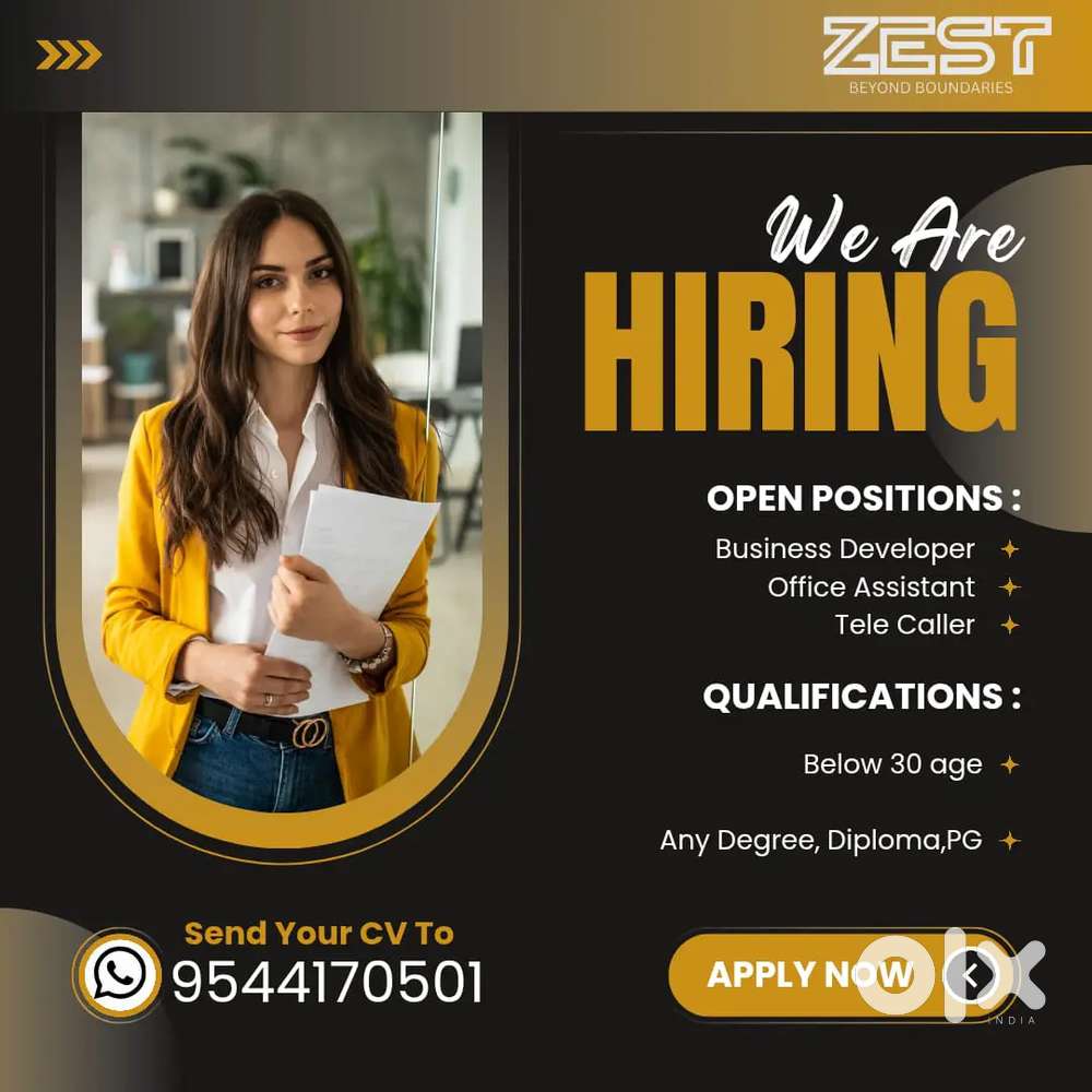 Immediate hiring to all posts ( Age- Below 30)