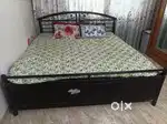 Metal king size (6*6.5) bed with storage and mattress