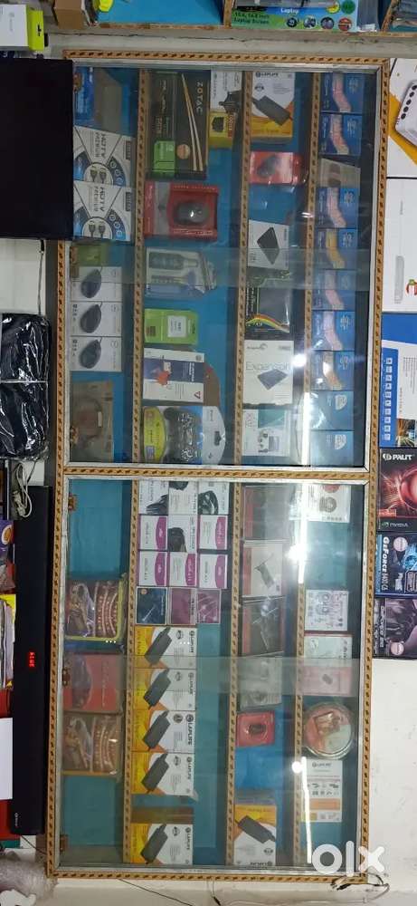 glass showcase with wooden frame size 7x4 fit depth 6 inch