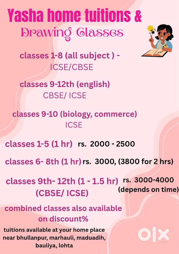 Yasha Home tuitions and Drawing classes