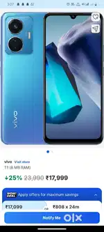 Vivo T1 8/128 with original charger