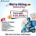 We are hiring delivery executive at Domino's.