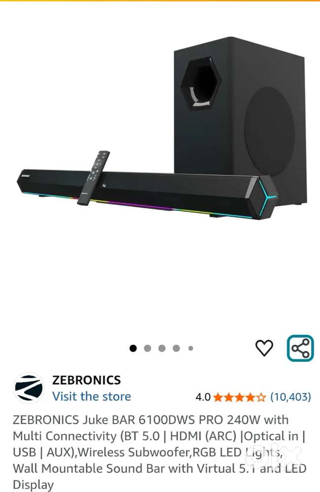 Sell My ZEBRONIX 5.0 Home theater