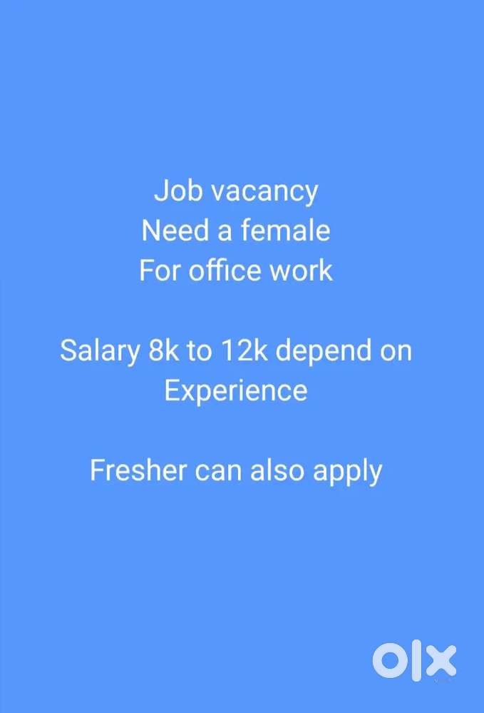 Back office vacancy