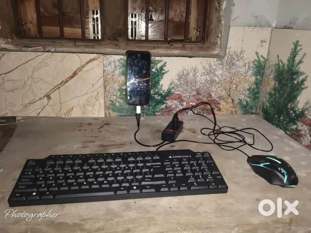 Brand new condition RGB mouse and simple keyboard and4 cable otg