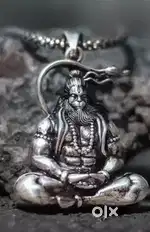 18k Silver chain with Silver Hanuman ji