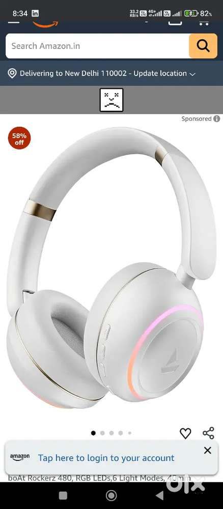 boAt Rockerz 480, RGB LEDs,6 Light Modes