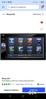 Car Stereo Blaupunkt San Marino 330 Double Din