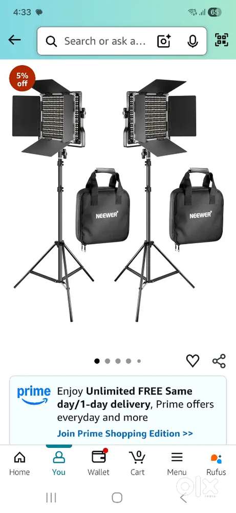 Neewer 2 Pieces Bi-Color 660 LED Video Light and Stand Kit