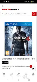 PS4 game CD(Uncharted 4 A theifs End )