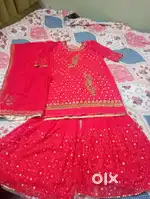 Embroidery  Red Sharara set